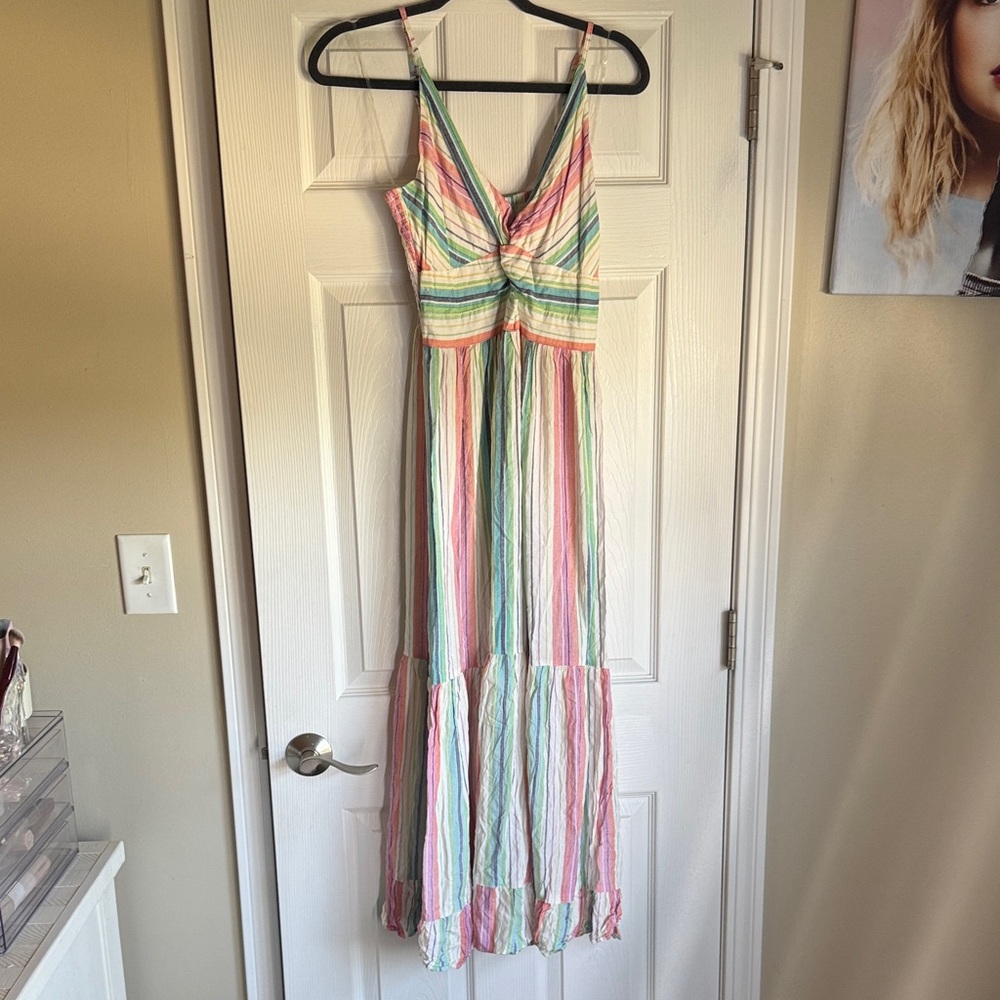 Multicolor Striped Maxi Dress
